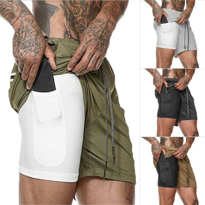 2019 Mens 2 in 1 Fitness Running Shorts