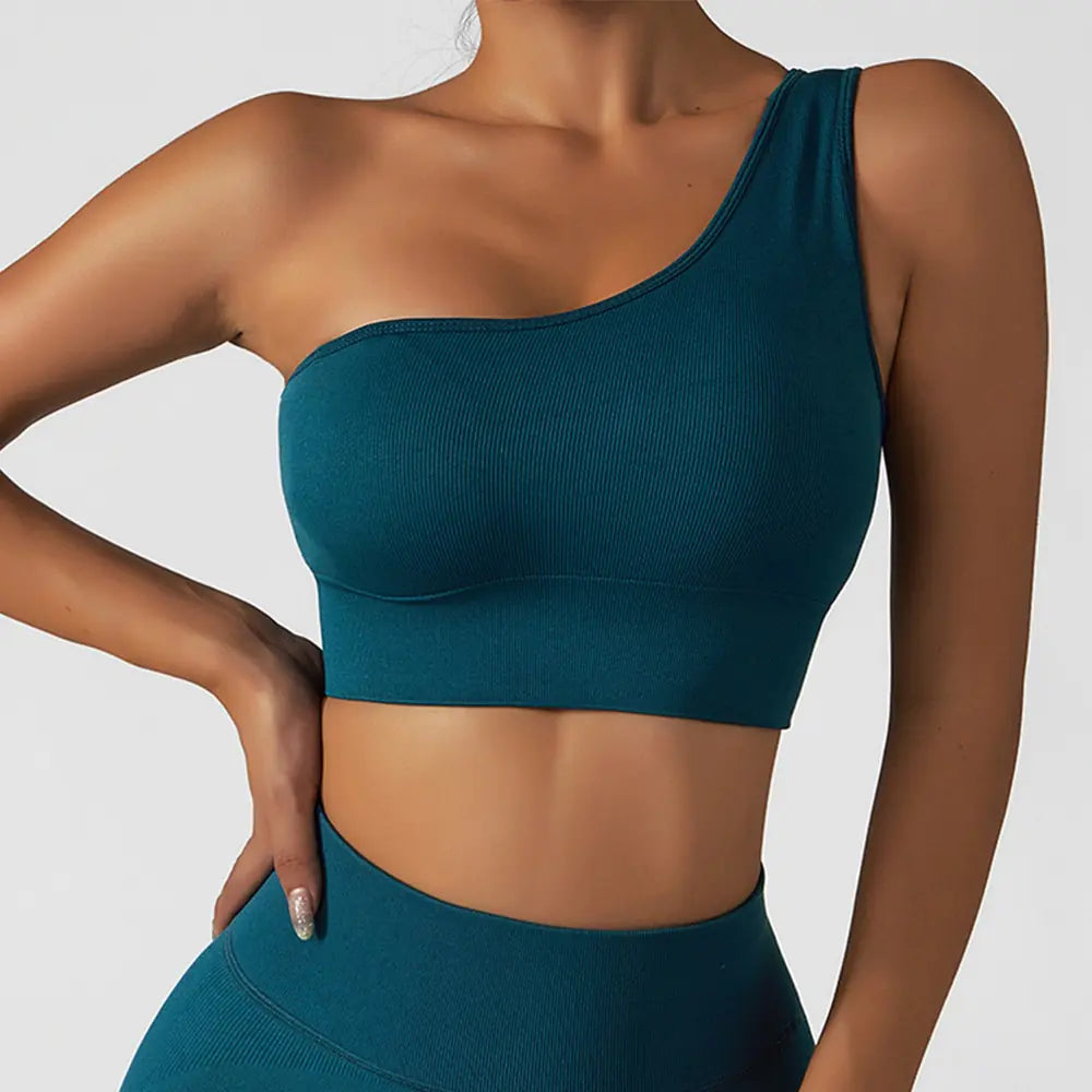 Summer Sexy Oblique Shoulder Yoga Clothes Tops