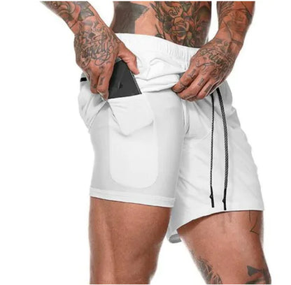 2019 Mens 2 in 1 Fitness Running Shorts